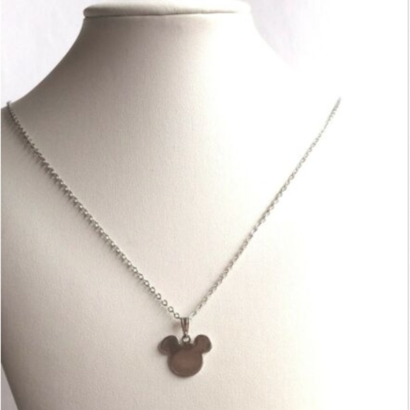 Mickey Mouse Ears Necklace Icon Silver Plated 19" Vintage Disney Disneyana - Picture 4 of 9